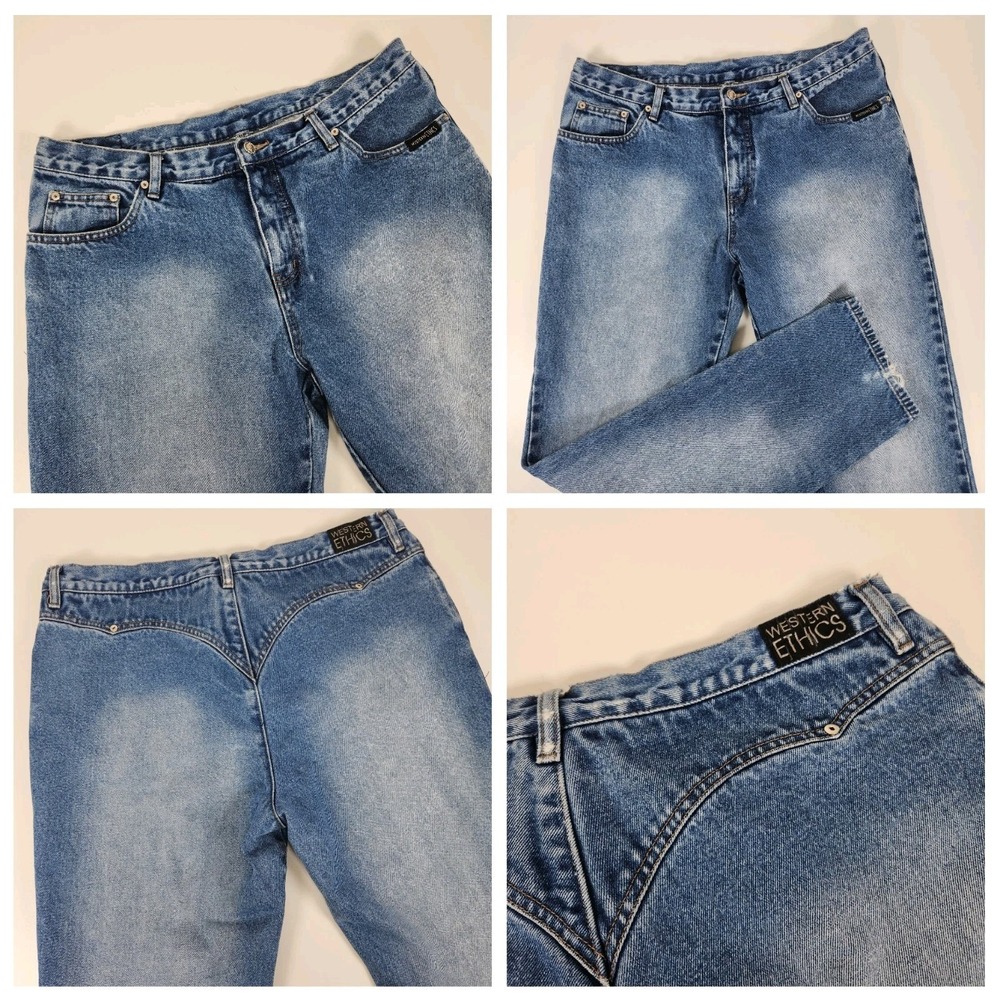 VTG Western Ethics Bareback Womens High Rise Jeans W32 x L32 Distressed